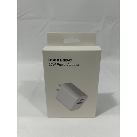 Dual Wall Plug Adapter USB & USB-C and Cable - Picture 1 of 2
